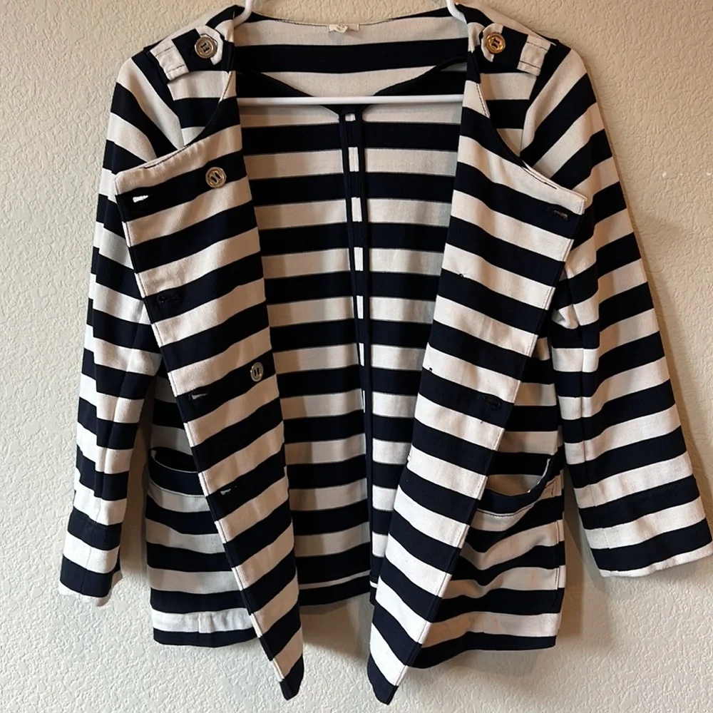 J. CREW Maritime Blazer Navy Stripe XS